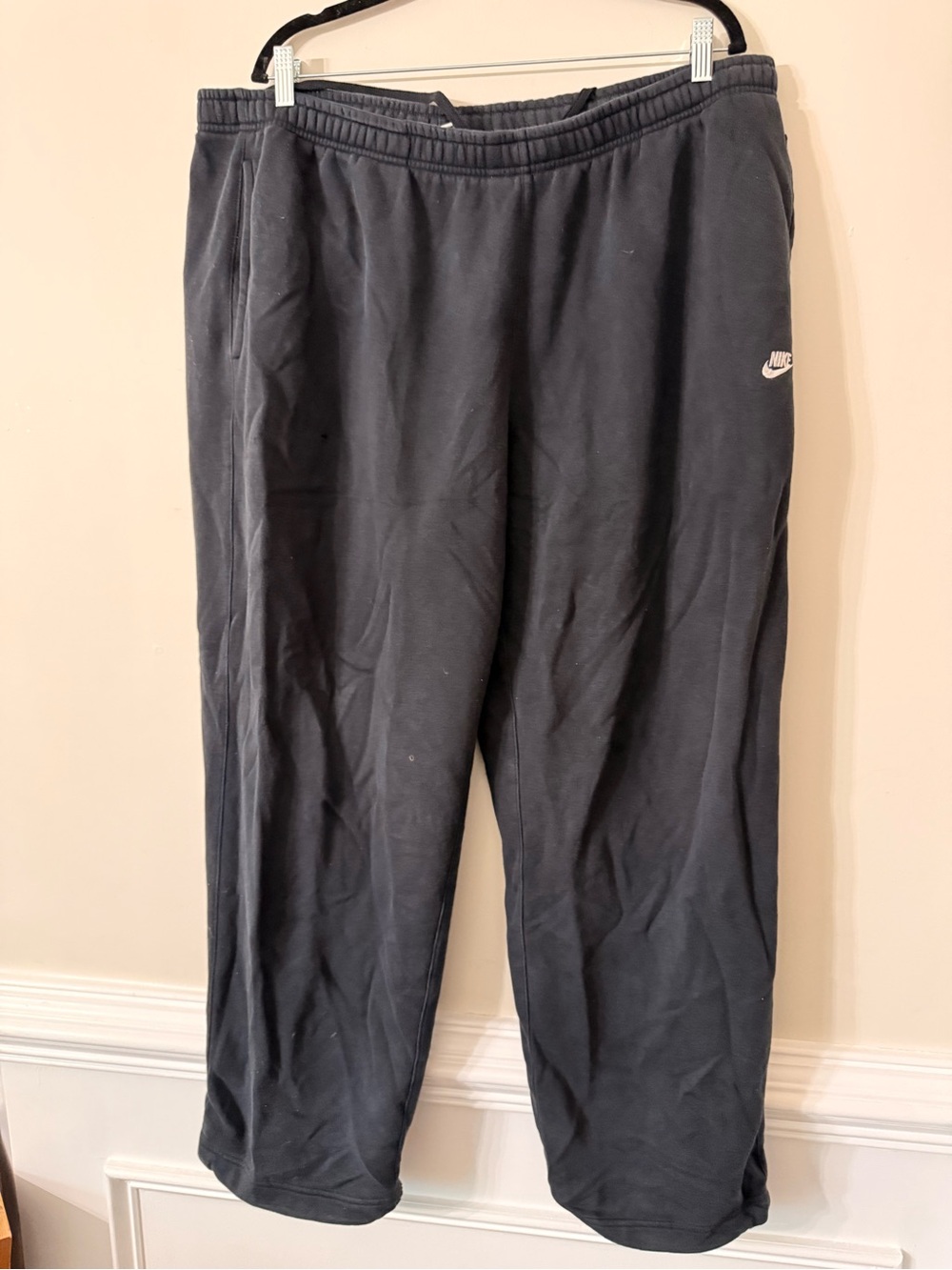 Nike Men’s Black Jogger Sweatpants with White Swoosh